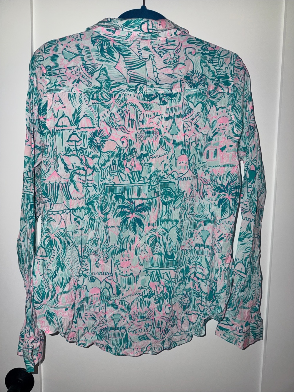 Lilly Pulitzer Pink & Teal Button-Down Shirt - Picture 3 of 3